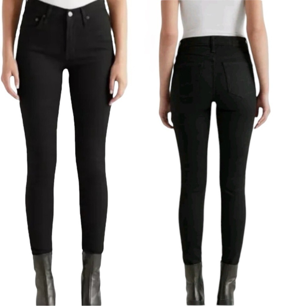 Edwin Jeans Womens Black 9 inch Mid Rise Skinny Leg Denim‎ Pants Size 25